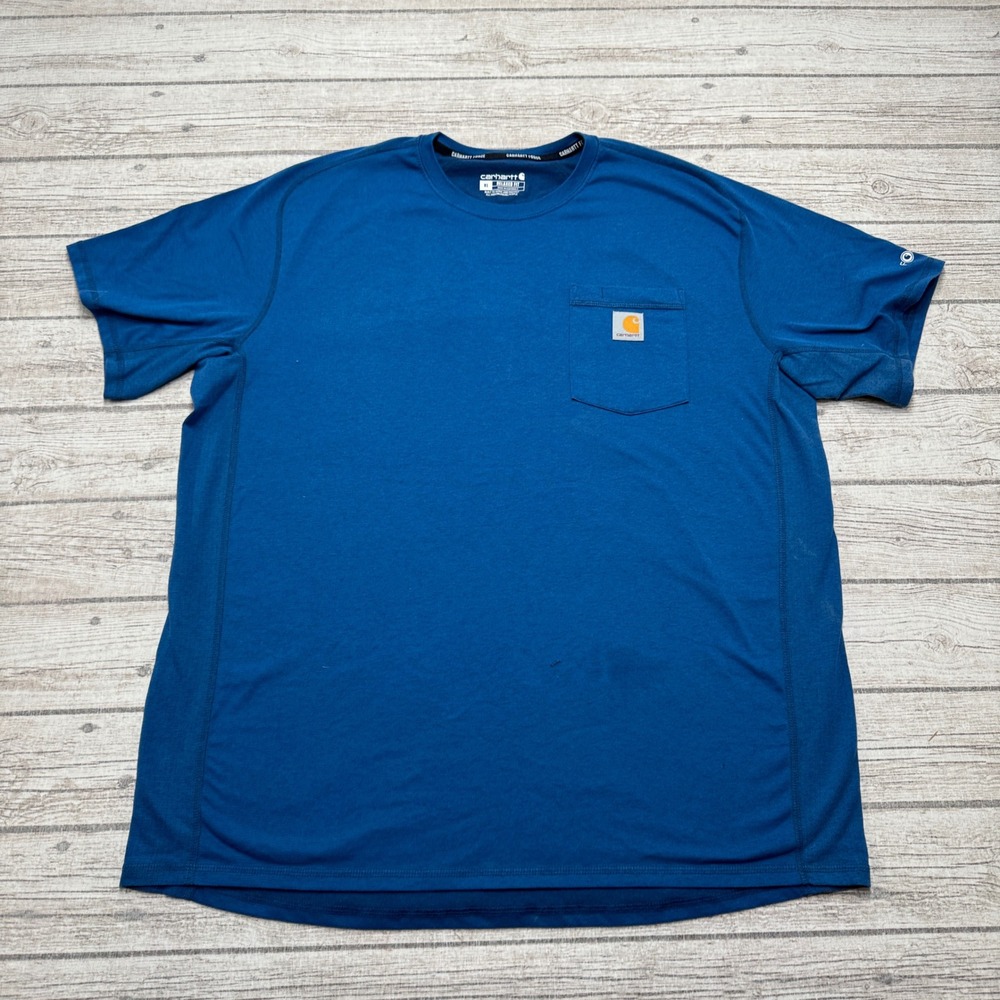 Carhartt T-Shirt Men's XL Blue Force Pocket Relaxed Fit Short Sleeve Workwear